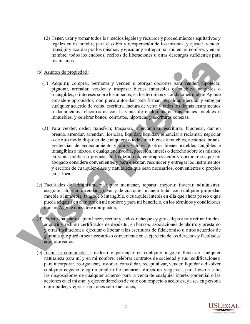 Preview Poder General Duradero para Bienes y Finanzas o Financiero Efectivo Inmediatamente