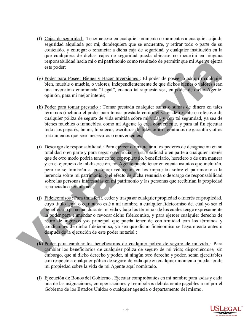 Preview Poder General Duradero para Bienes y Finanzas o Financiero Efectivo Inmediatamente