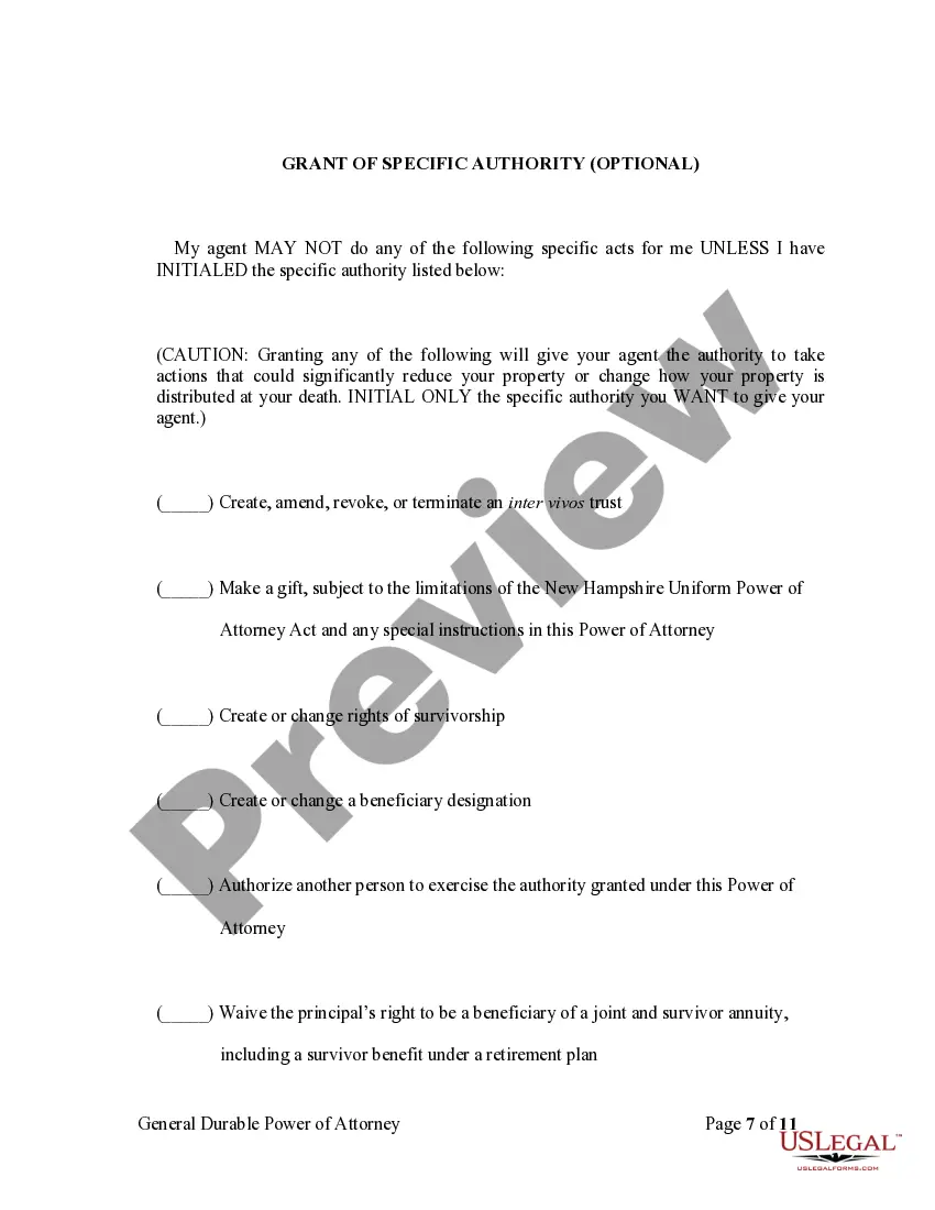 Preview General Durable Power of Attorney for Property and Finances or Financial Effective Immediately