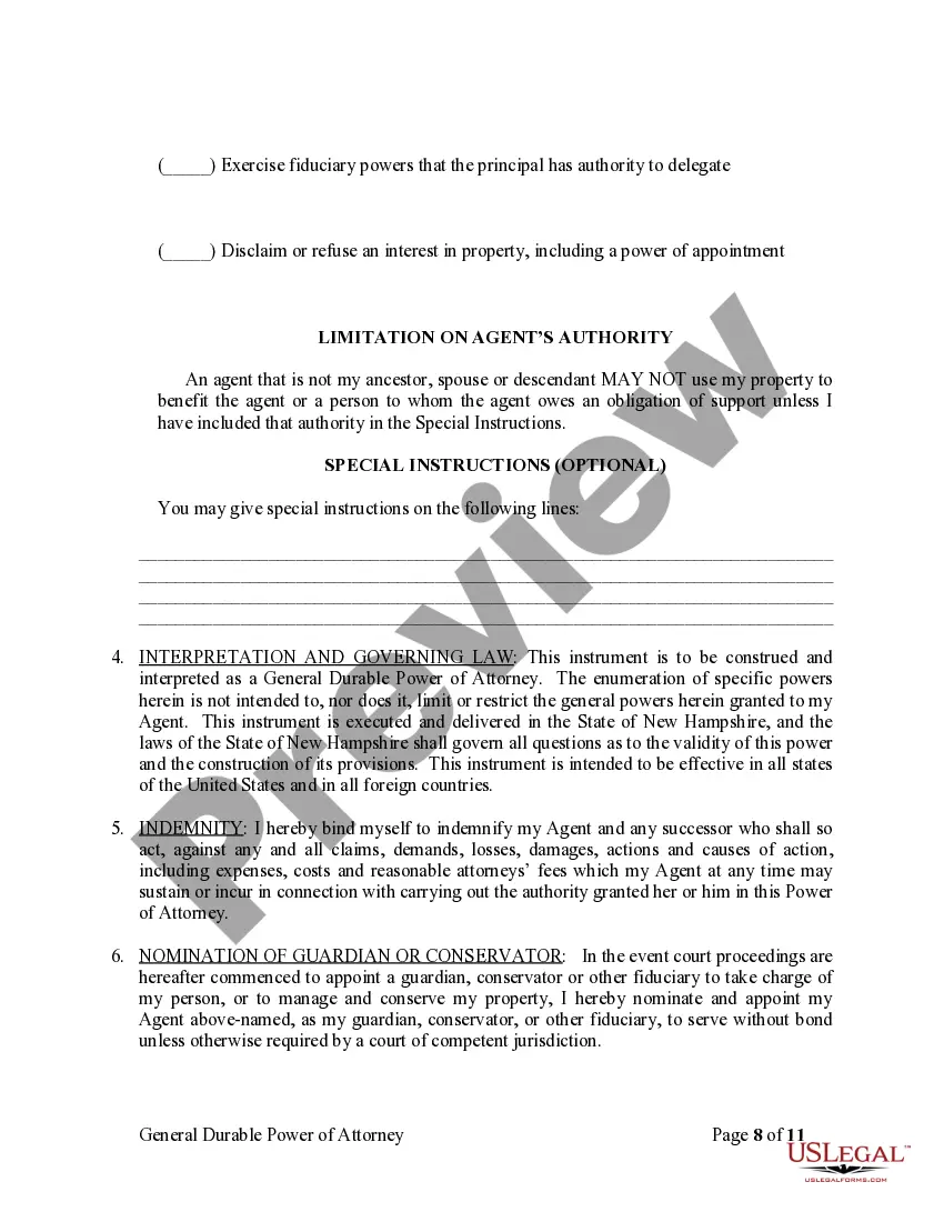 Preview General Durable Power of Attorney for Property and Finances or Financial Effective Immediately