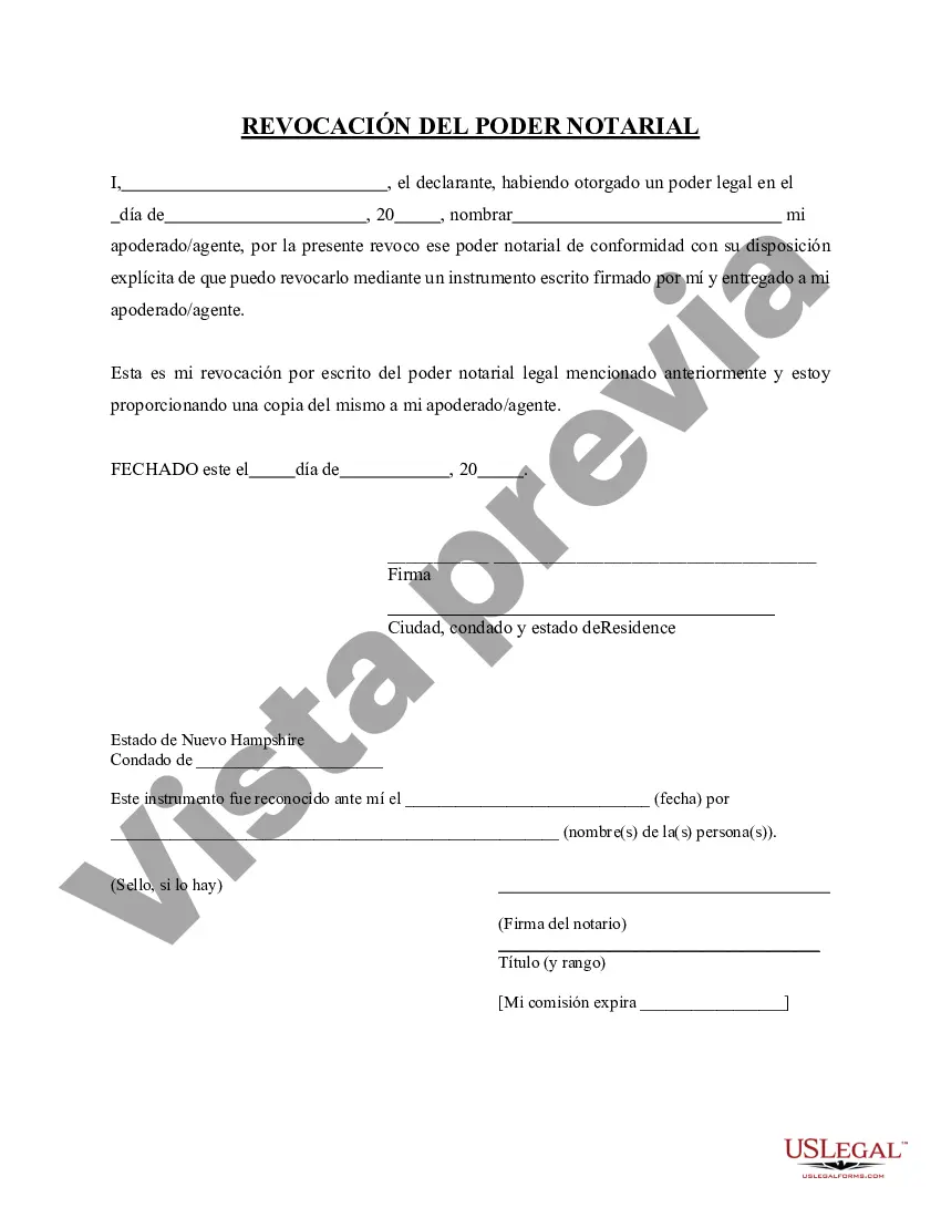 Preview Revocación del Poder General Duradero