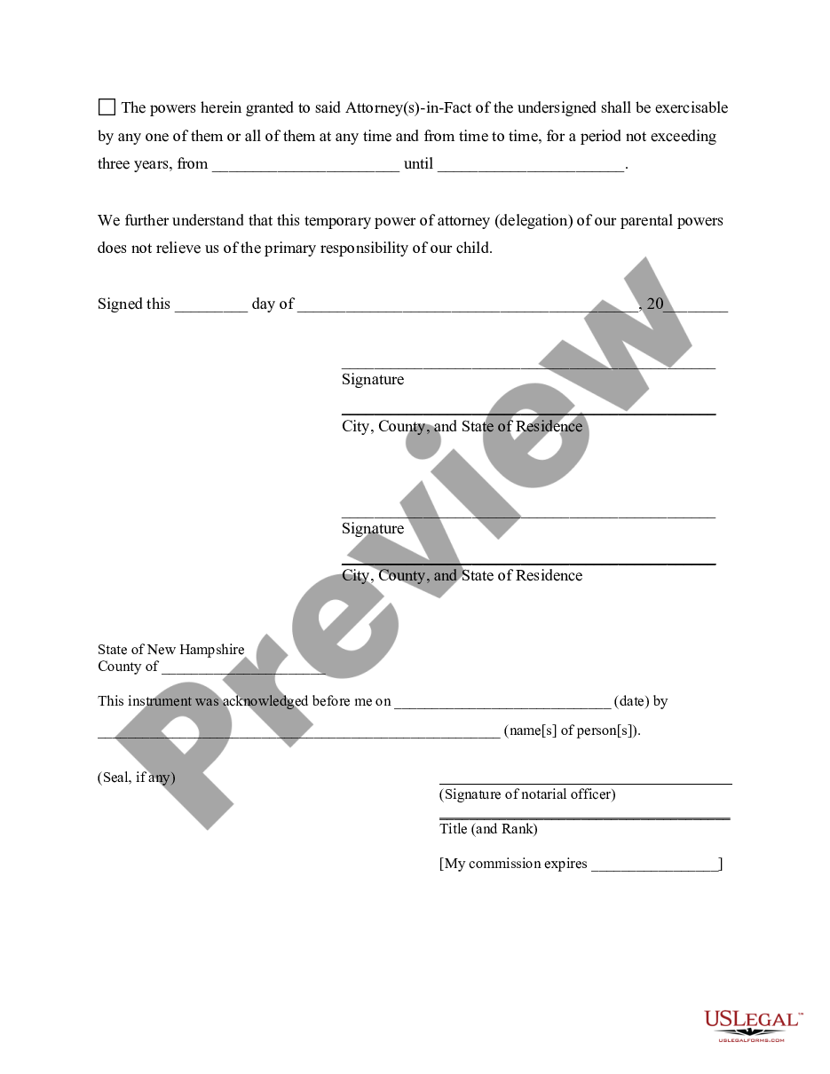 page 3 Power of Attorney for Care and Custody of Child or Children preview