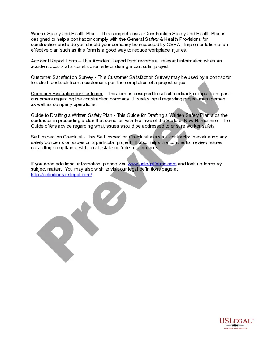 Get New Hampshire Contractors Forms Package Preview New Hampshire Contractors Forms Package
