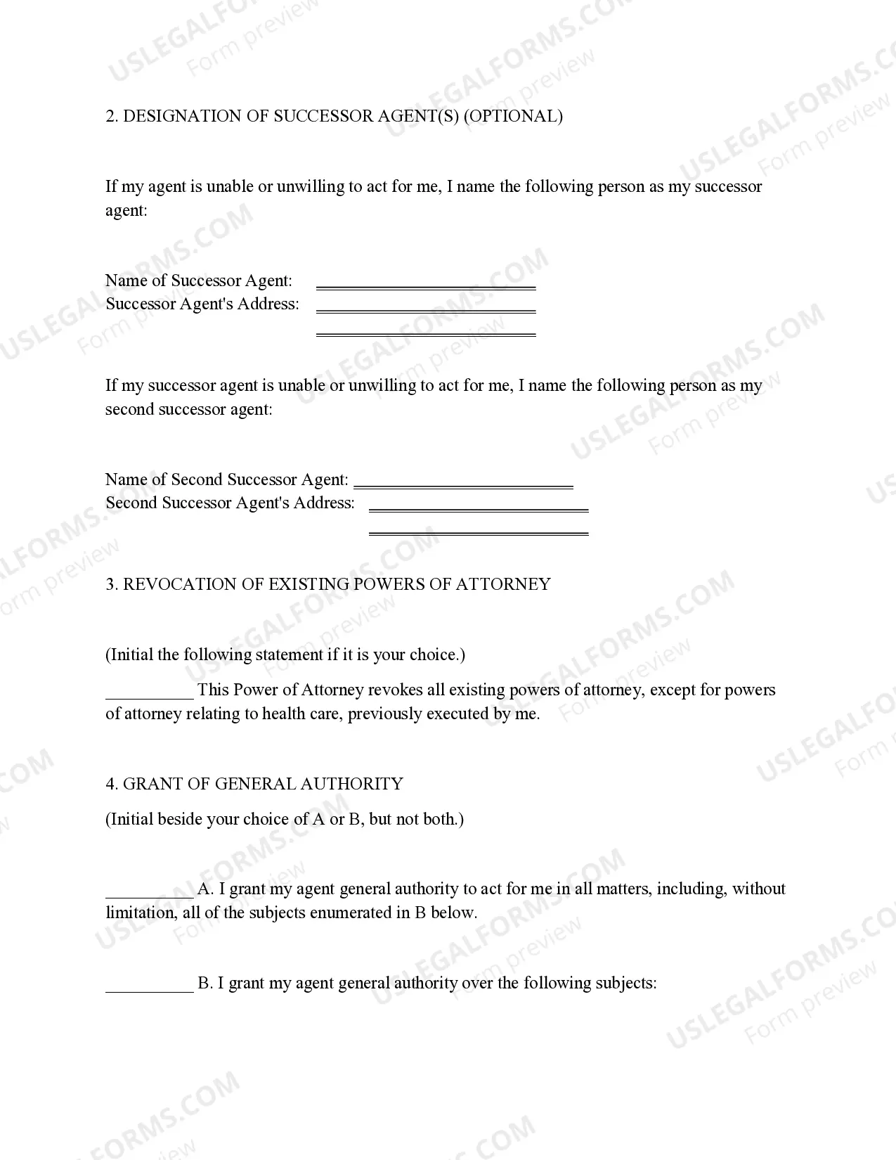 Preview Statutory Power of Attorney