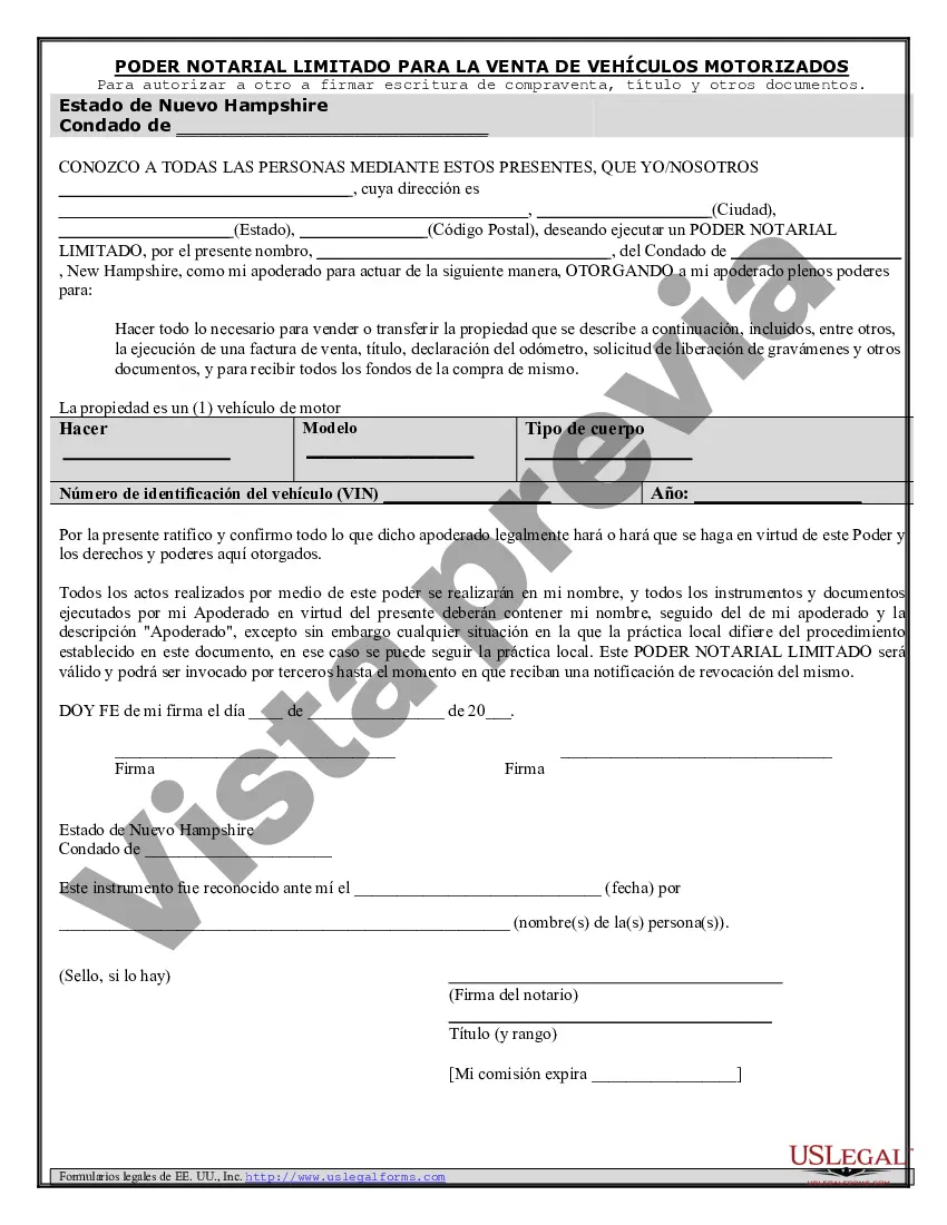 Preview Poder notarial para la venta de vehículos de motor