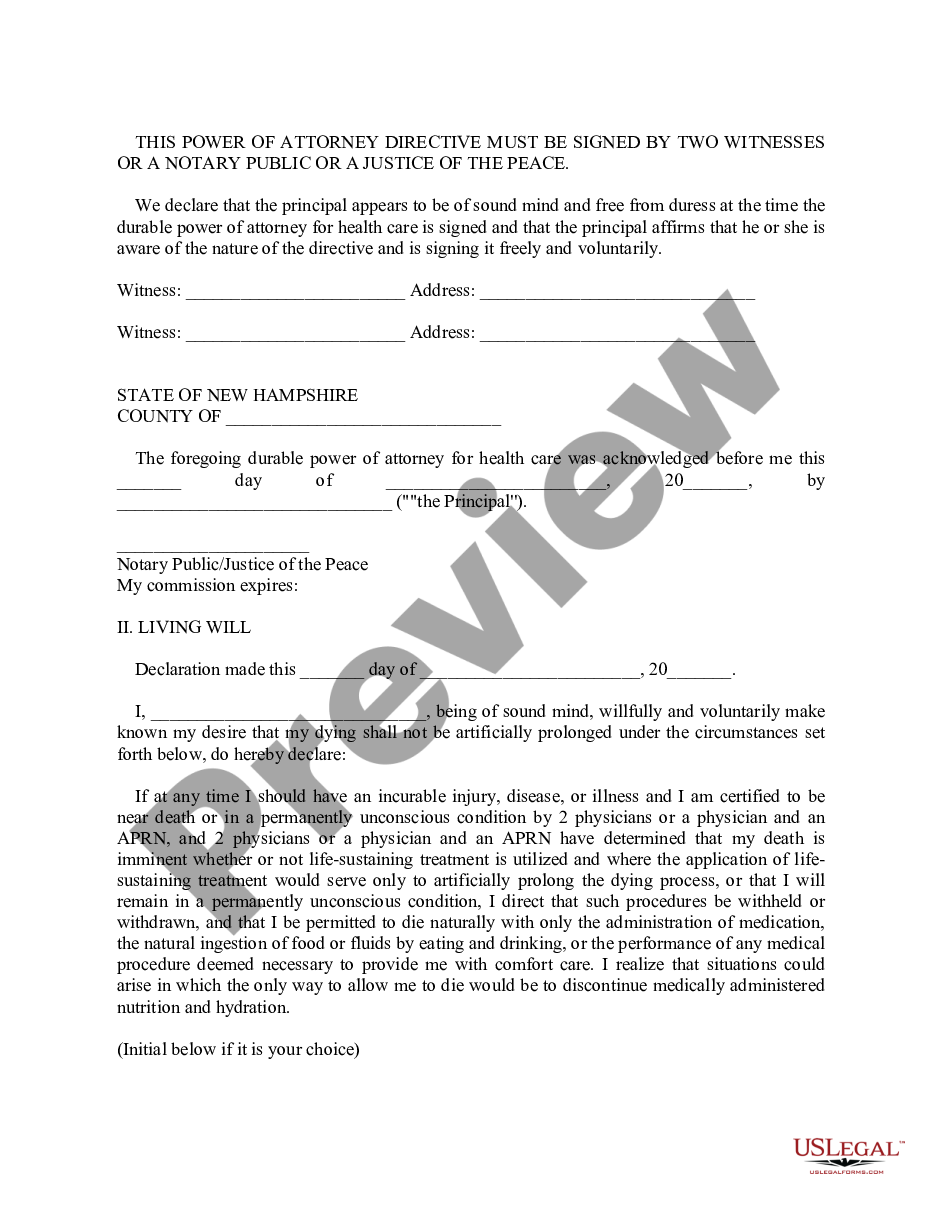 page 5 Durable Power of Attorney for Health Care and Living Will - Statutory preview