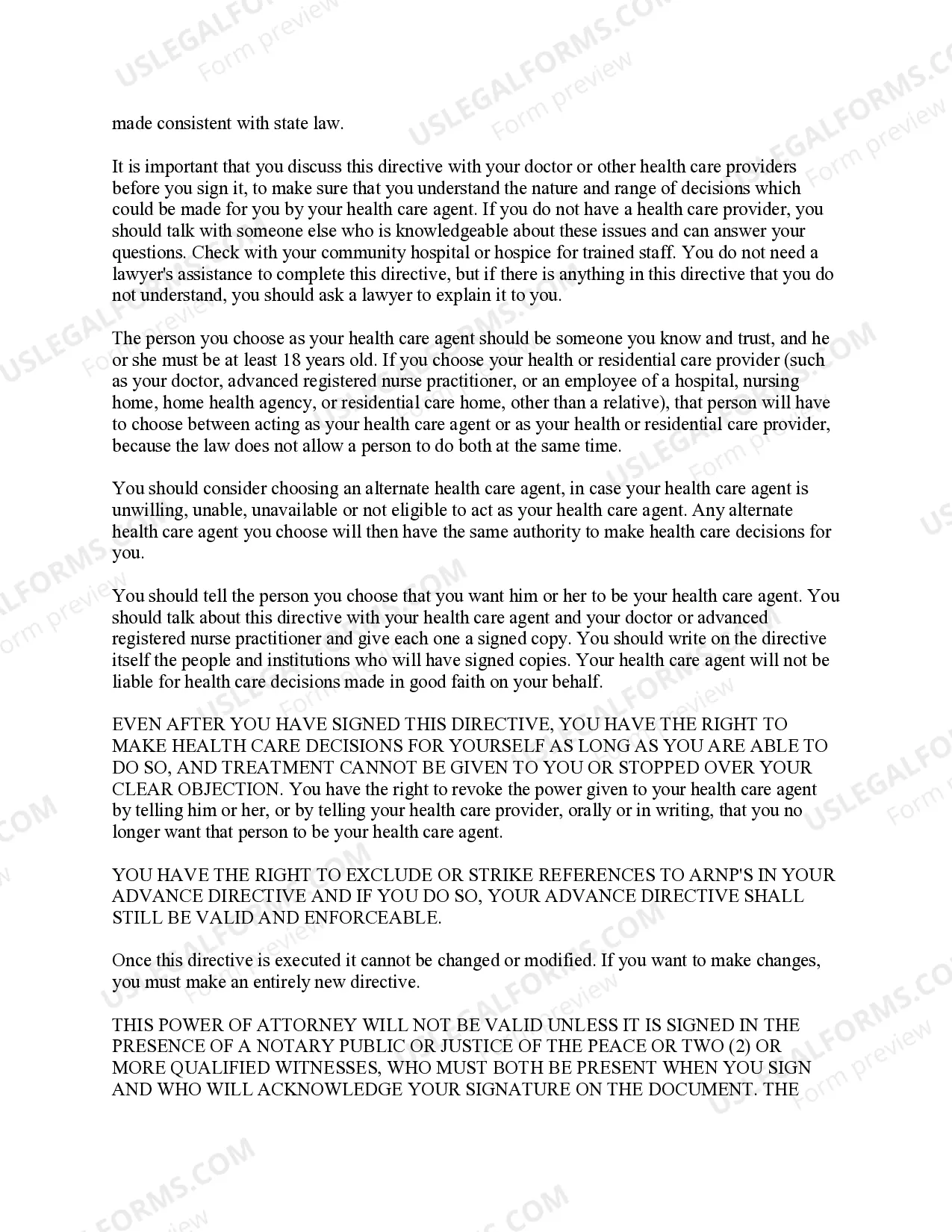 Preview Durable Power of Attorney for Health Care and Living Will - Statutory