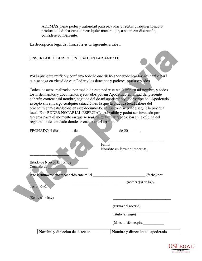 Preview Poder notarial especial o limitado para transacciones de venta de bienes raíces por parte del vendedor