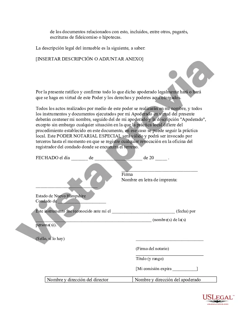 Preview Poder notarial especial o limitado para transacciones de compra de bienes raíces por parte del comprador