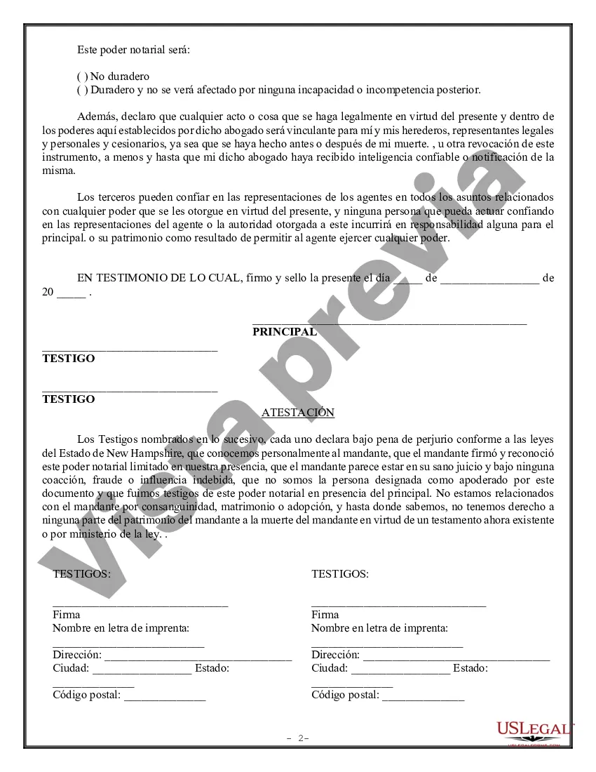 Preview Poder Notarial Limitado para Transacciones de Acciones y Poderes Corporativos
