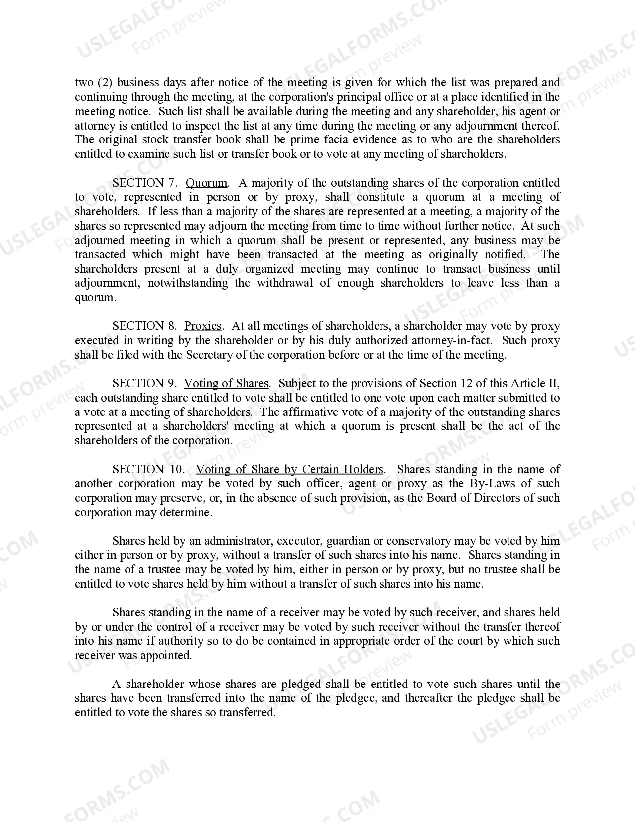 Preview Sample Bylaws for a New Hampshire Professional Corporation