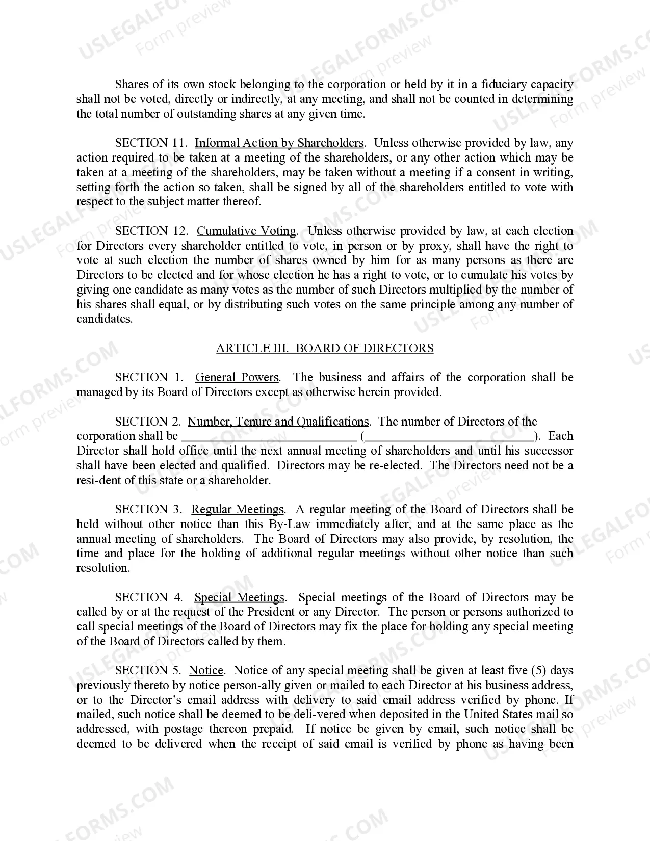 Preview Sample Bylaws for a New Hampshire Professional Corporation