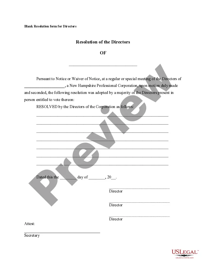 Preview Sample Corporate Records for a New Hampshire Professional Corporation