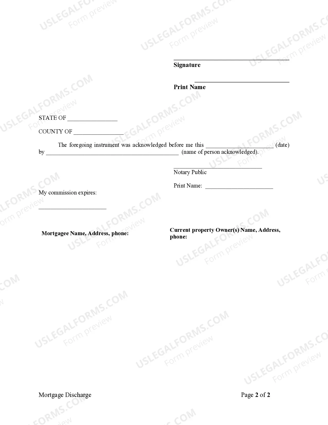 Preview Satisfaction, Release or Cancellation of Mortgage by Individual