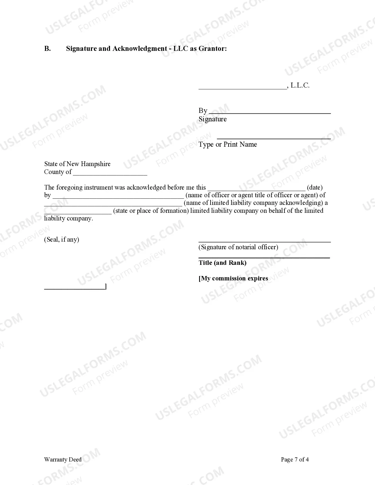 Preview Warranty Deed from Limited Partnership or LLC is the Grantor, or Grantee