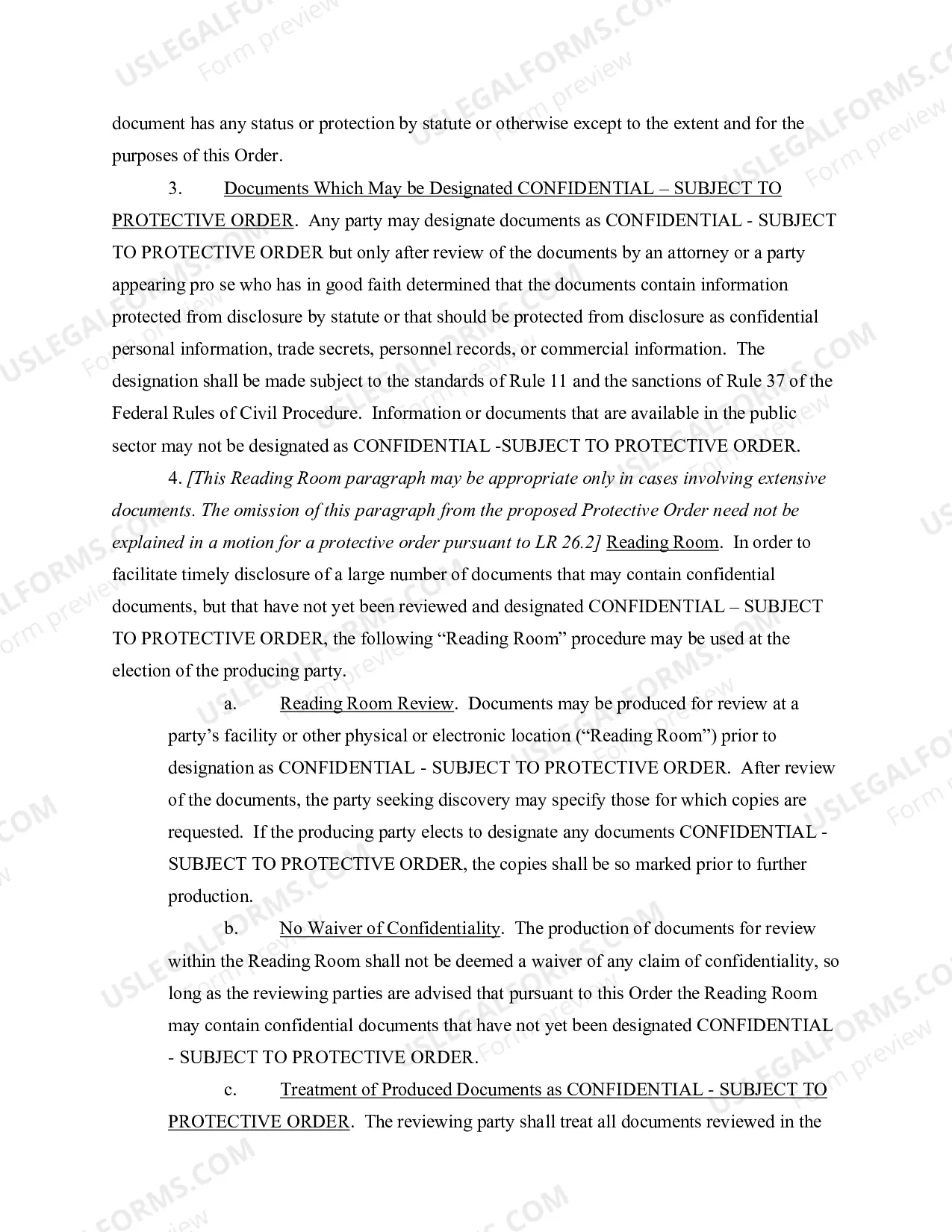 Preview Protective Order - Civil Form 5