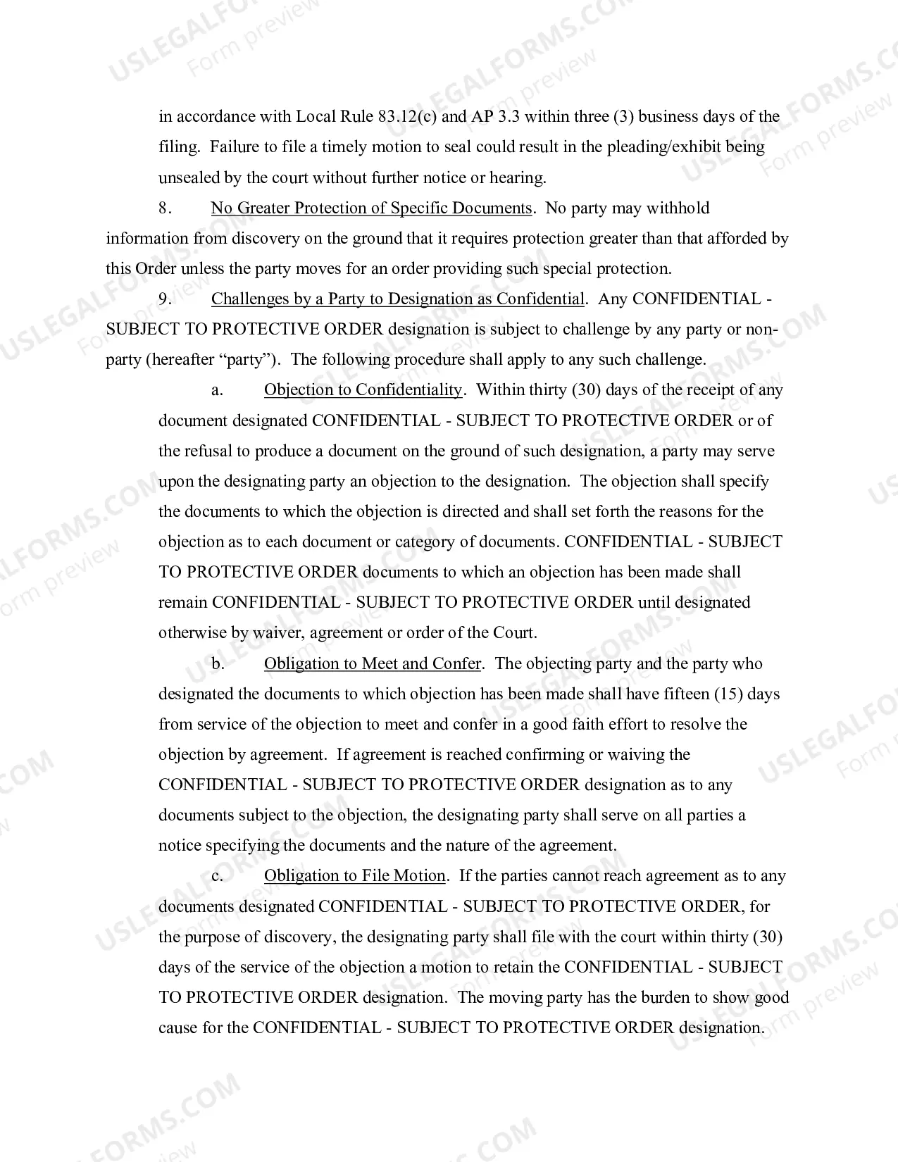 Preview Protective Order - Civil Form 5