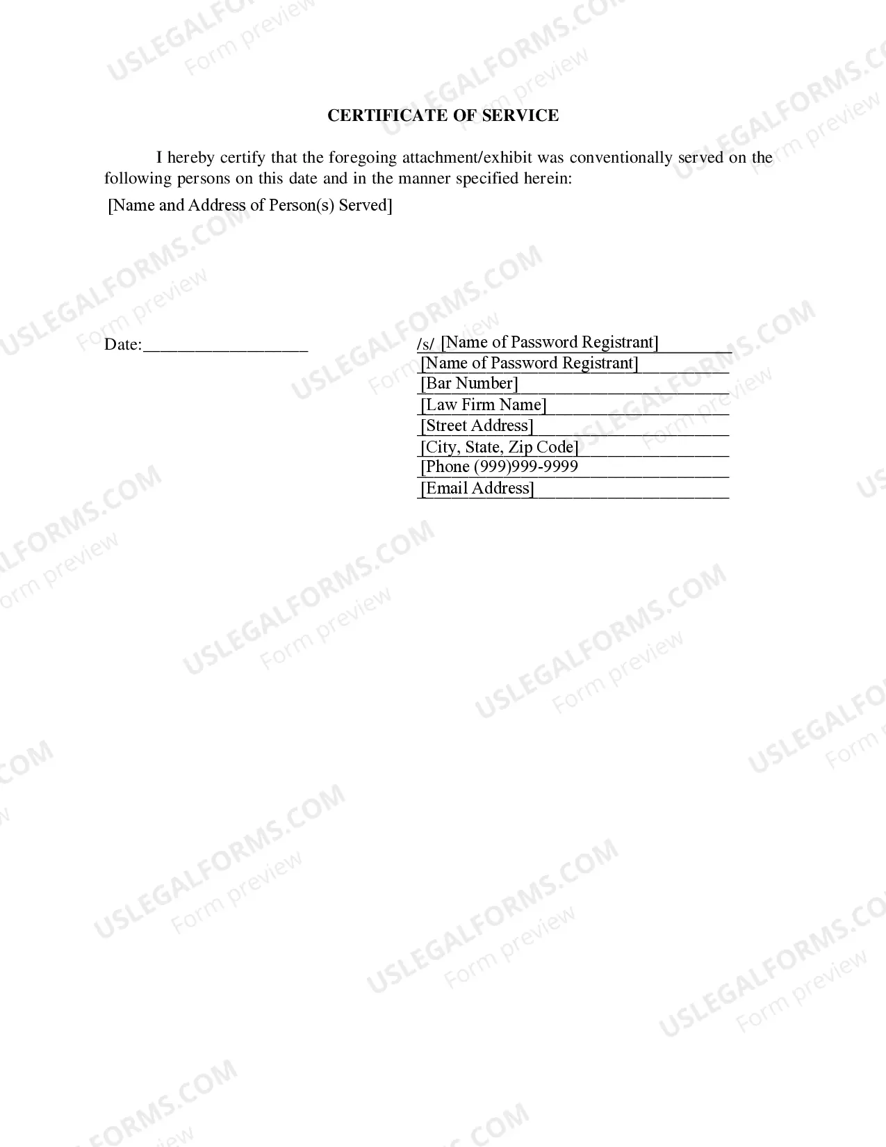 Preview Notice of Conventional Filing