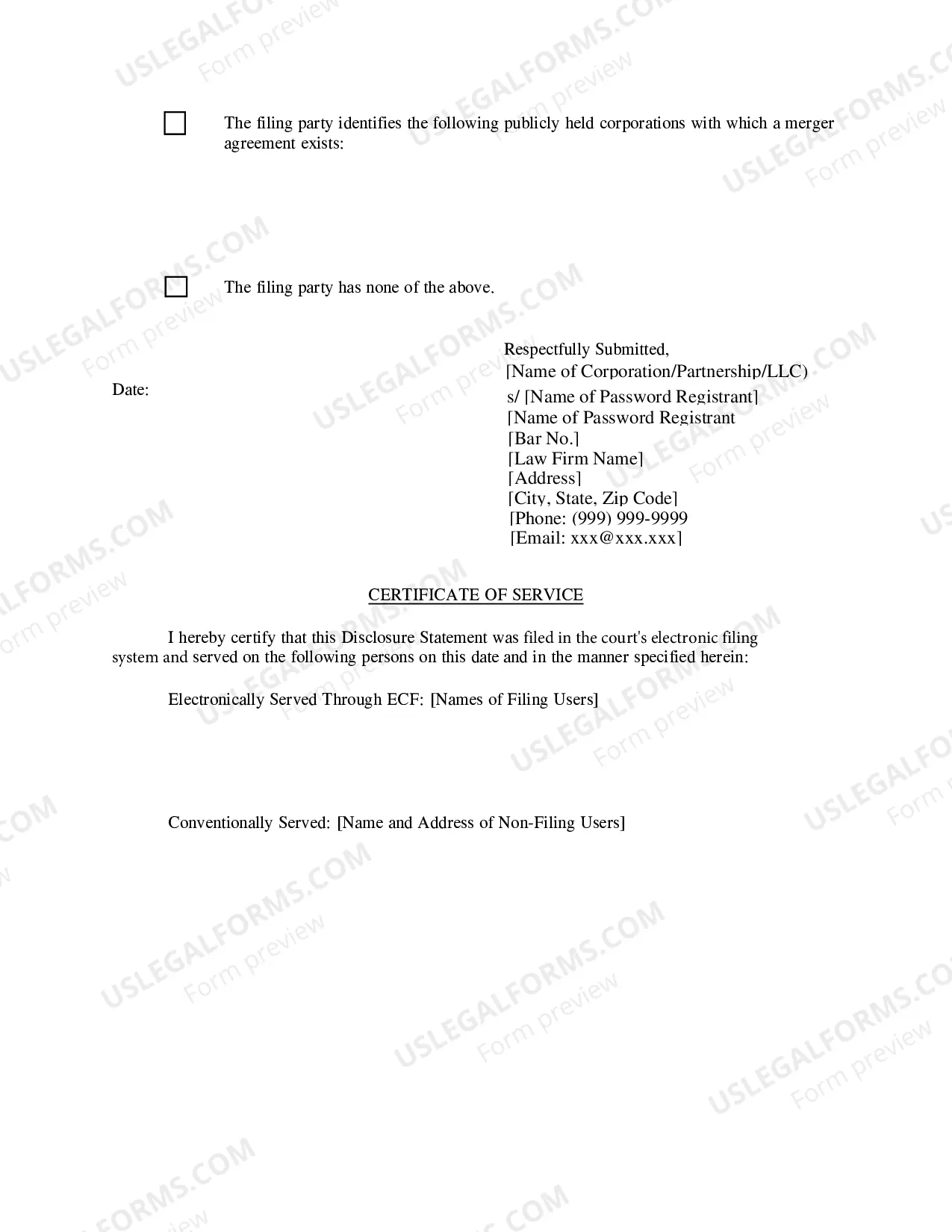Preview Disclosure Statement