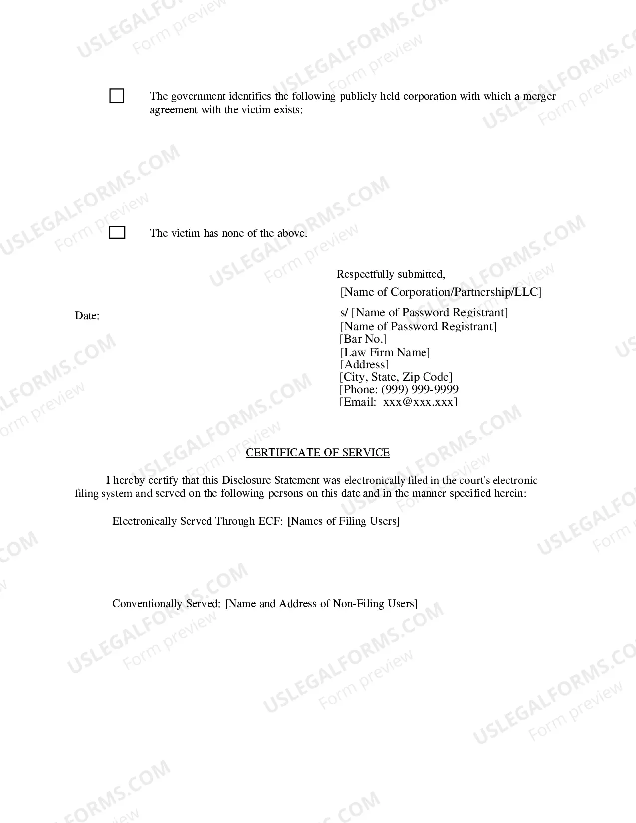 Preview Organizational Victim Statement