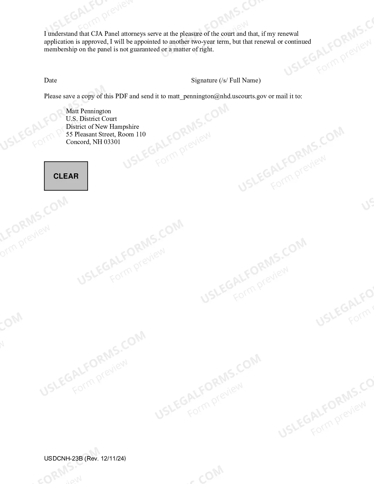 Preview CJA Renewal Application Form