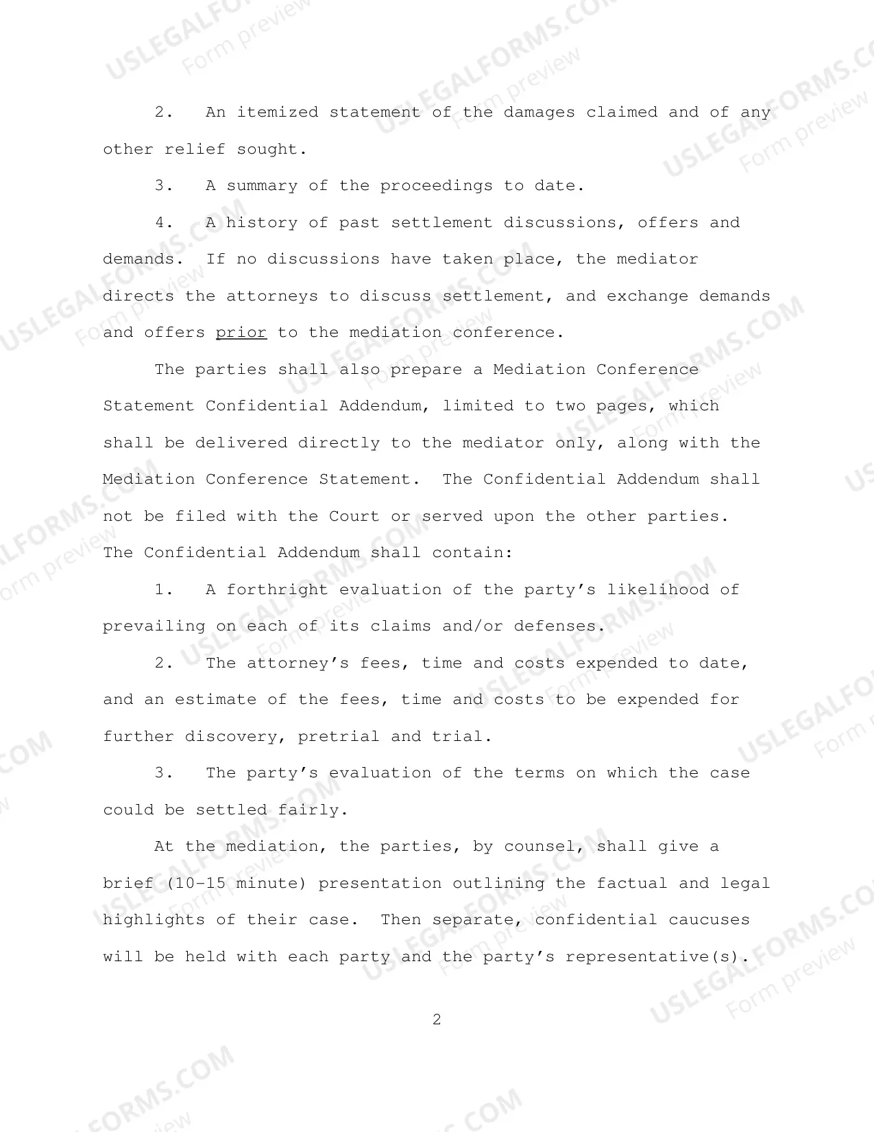 Preview Notice of Mediation
