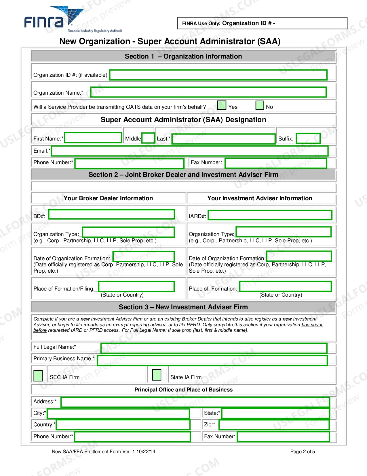 Preview IARD Entitlement Forms