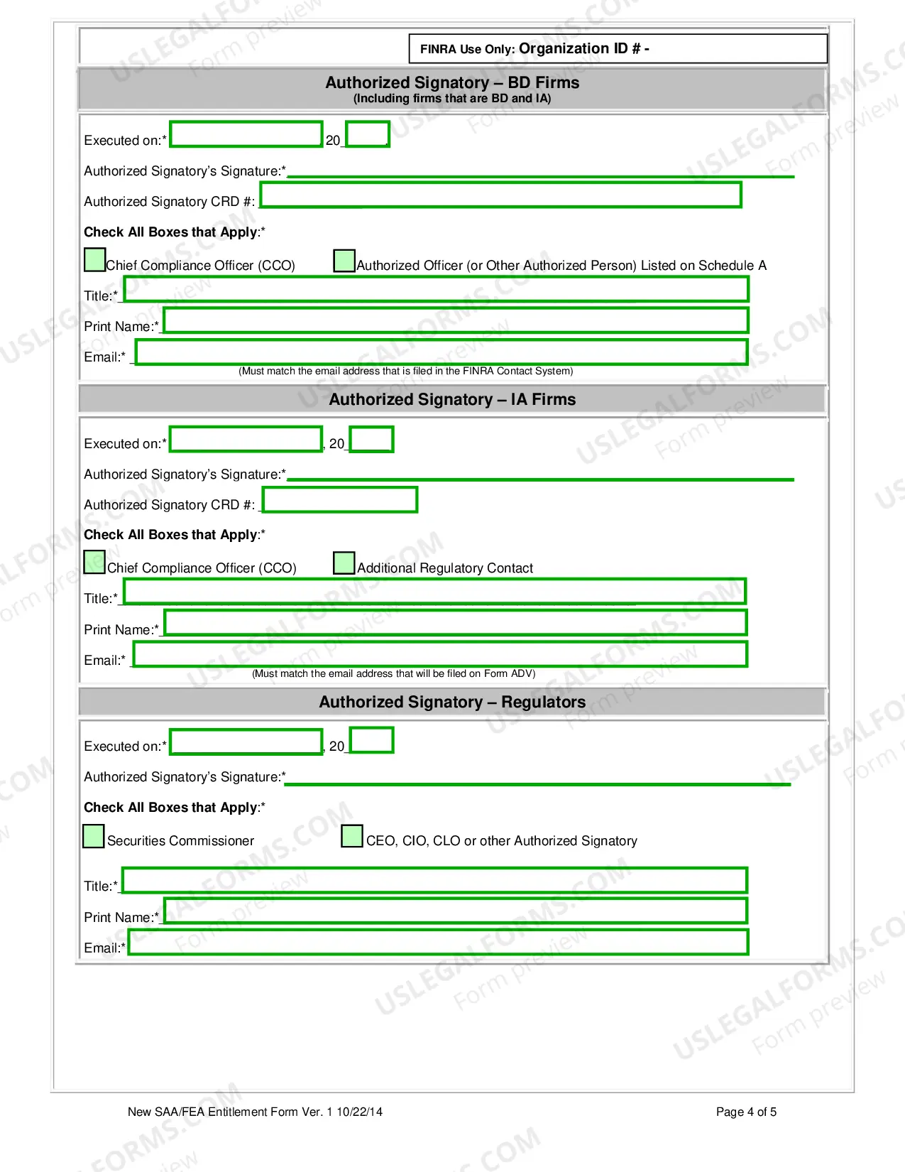Preview IARD Entitlement Forms