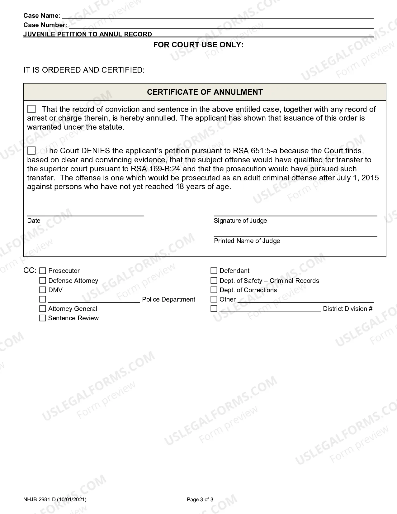 Preview Petition to Annul Record - JV