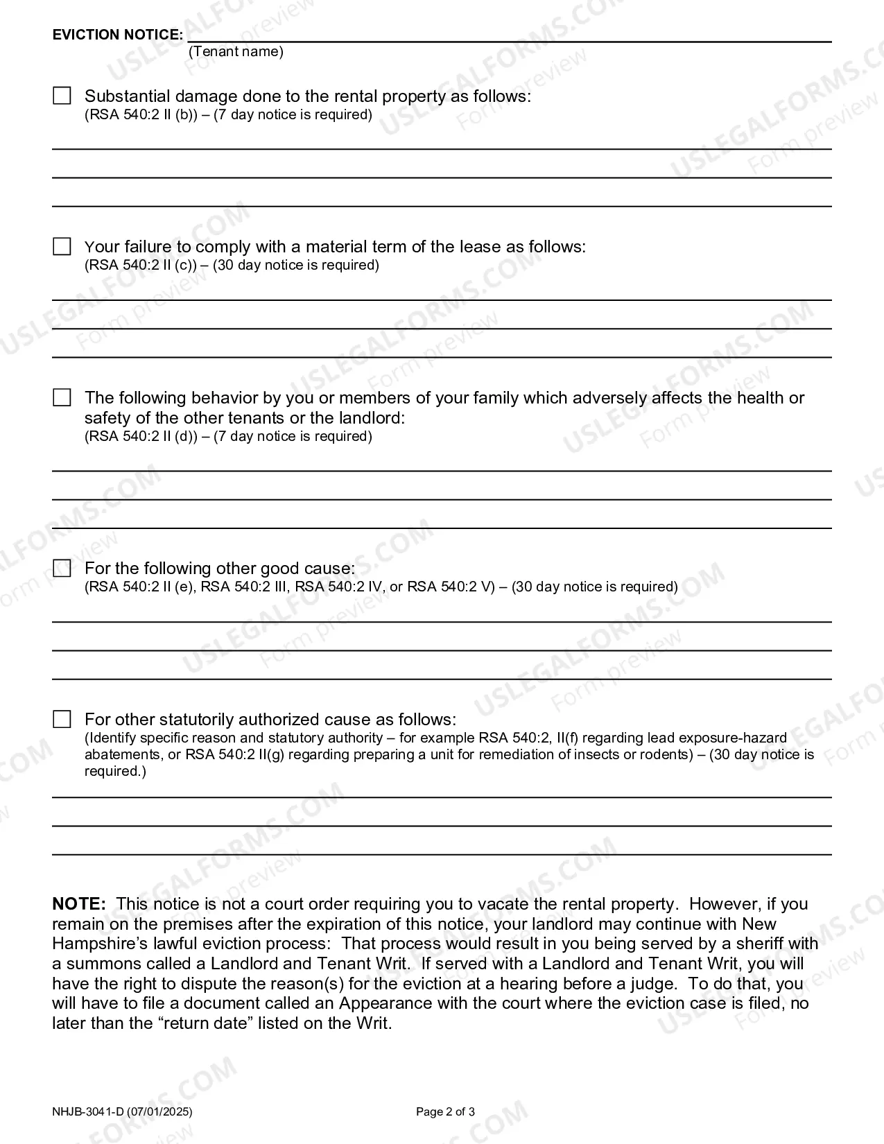 Preview Eviction Notice