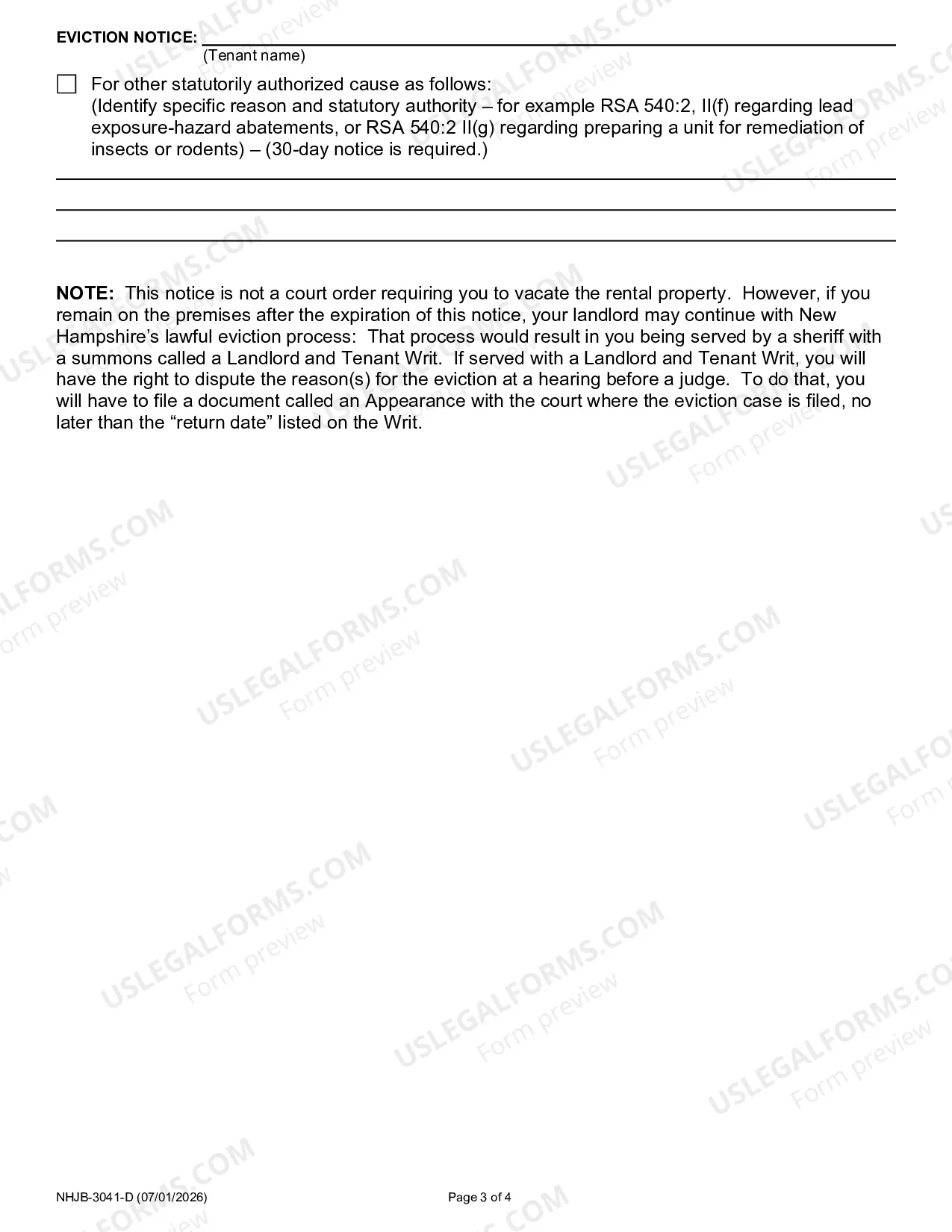Preview Eviction Notice