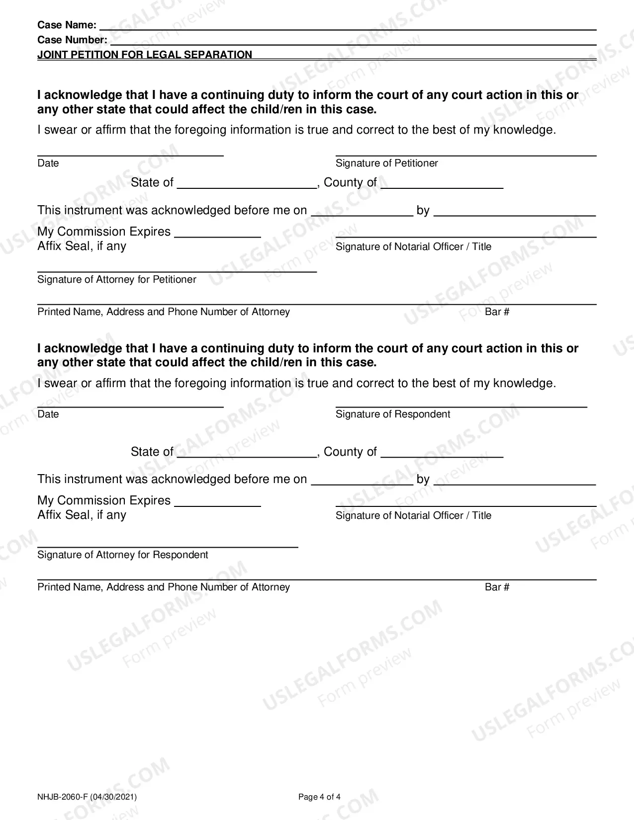 Preview Petition for Legal Separation(Joint)