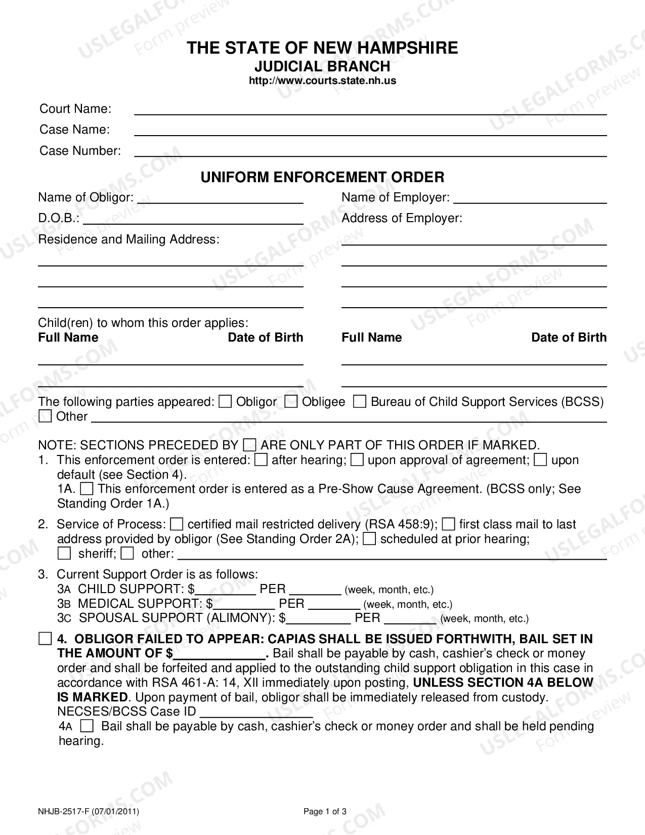 Preview Uniform Enforcement Order