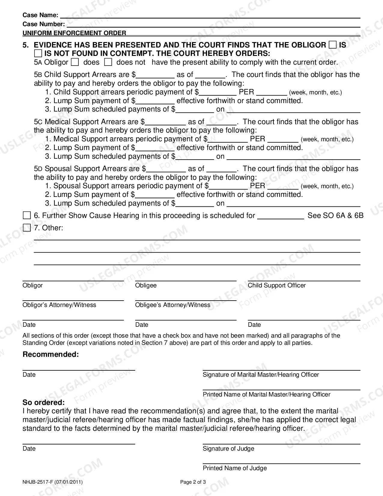 Preview Uniform Enforcement Order