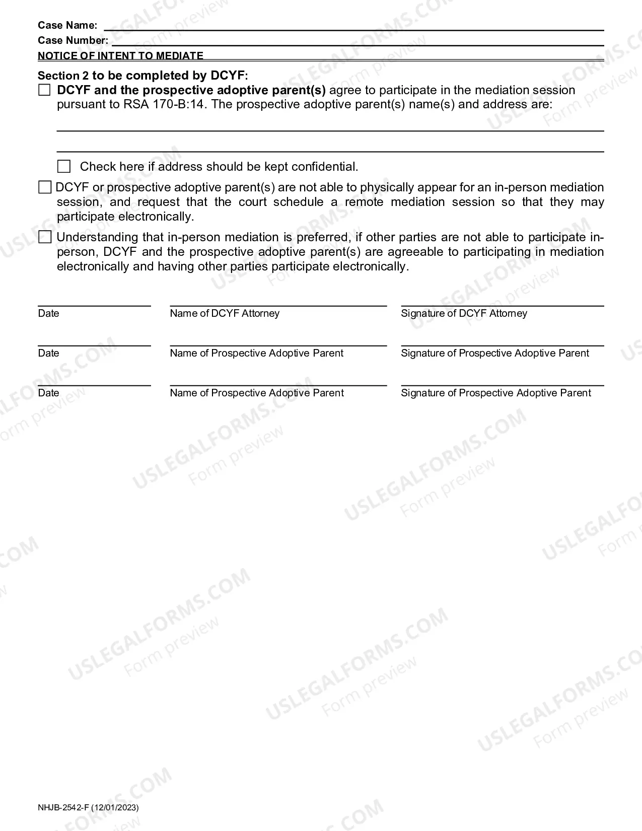 Preview Notice of Intent to Mediate