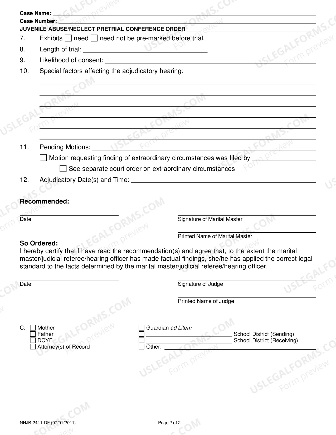 Preview Pre-Trial Conference Order
