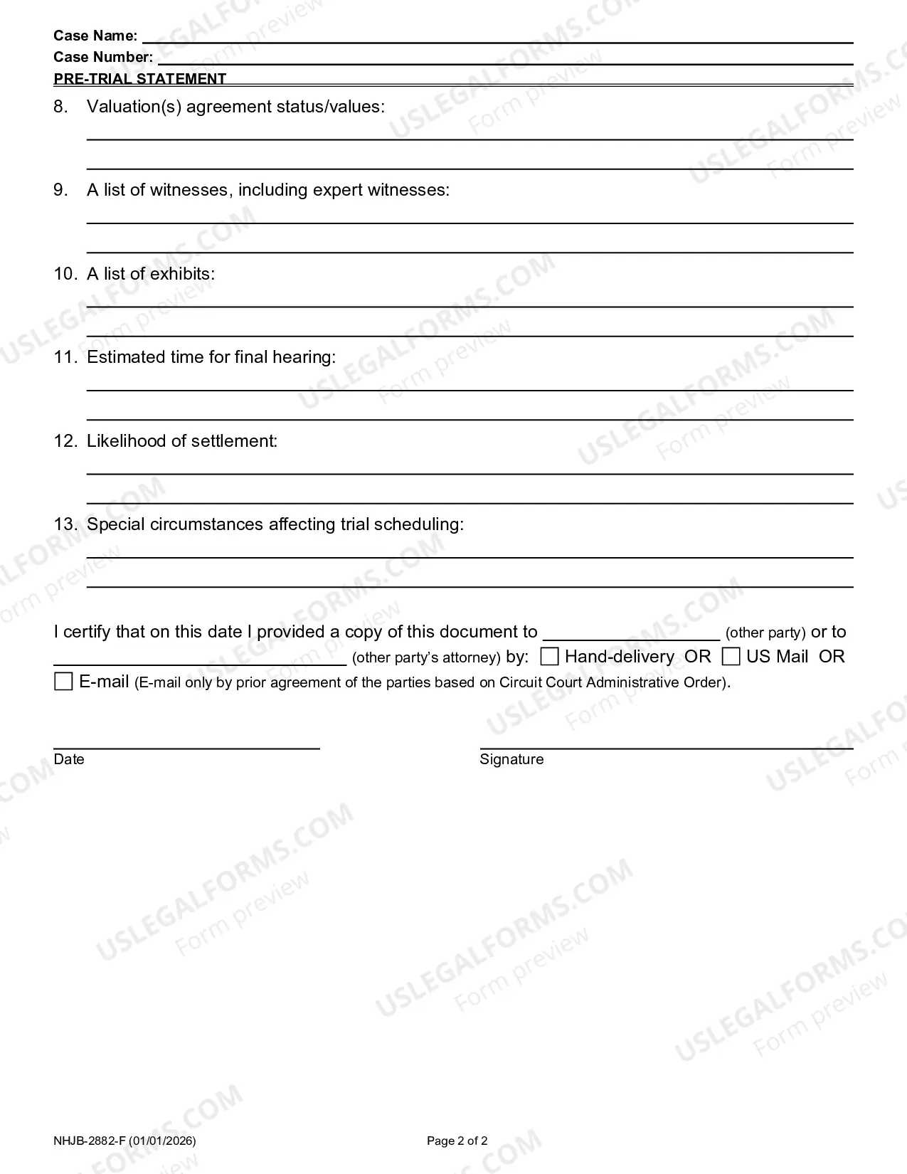 Preview Pre-Trial Statement