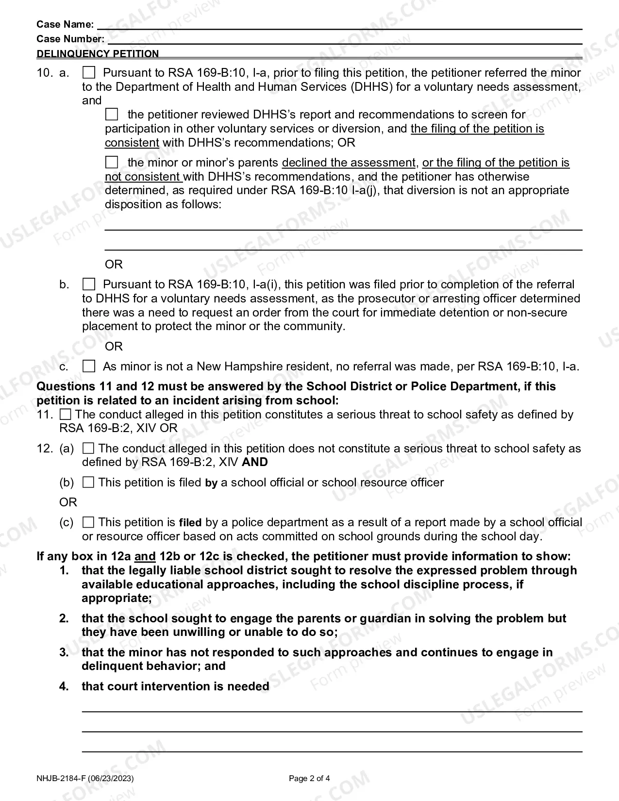 Preview Delinquency Petition