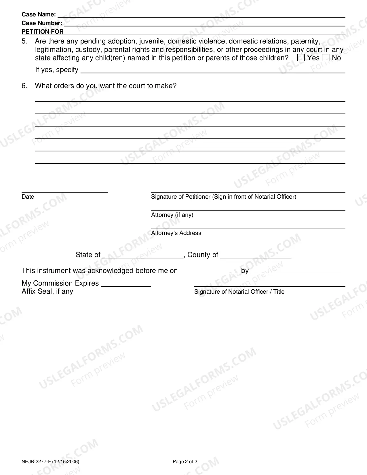 Preview Petition for .......