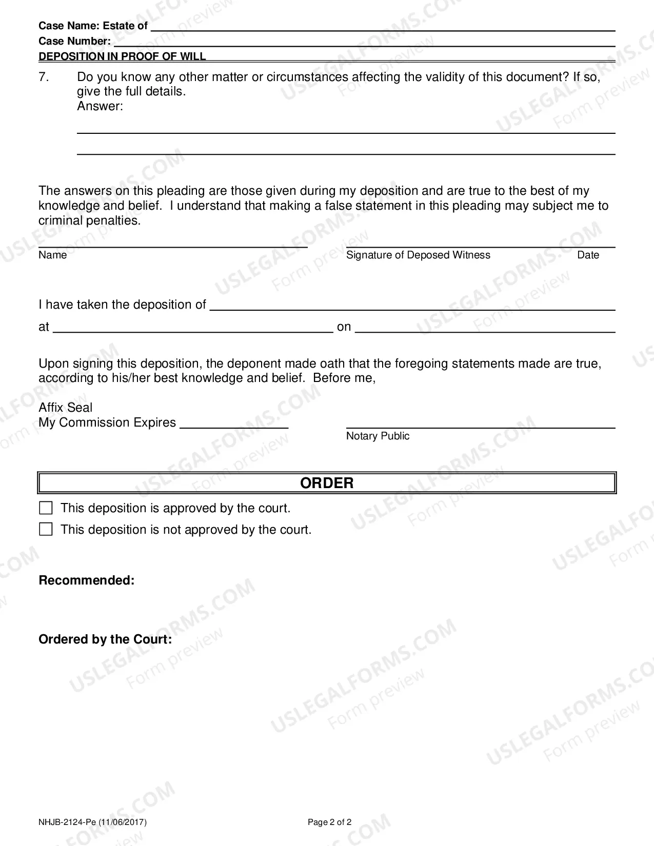 Preview Deposition in Proof of Will - For Efiling Only