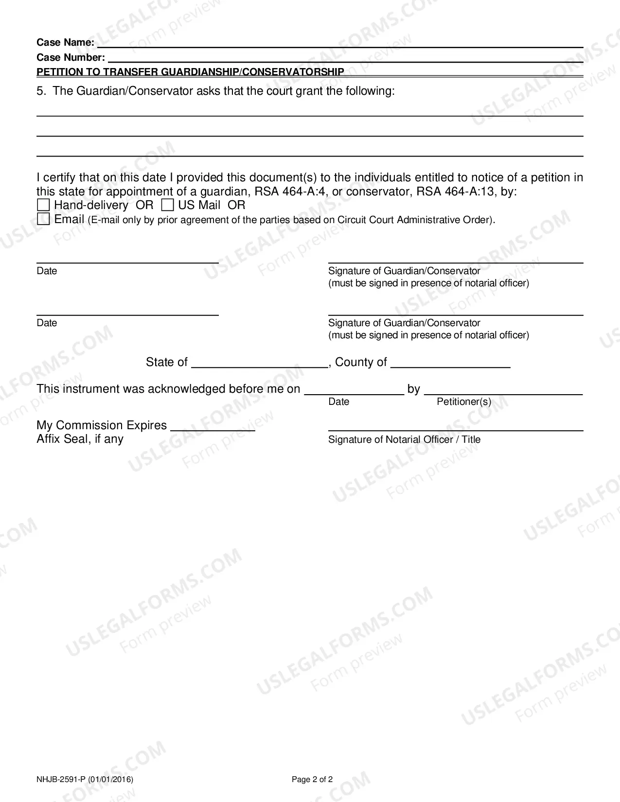 Preview Petition to Transfer Guardianship/Conservatorship