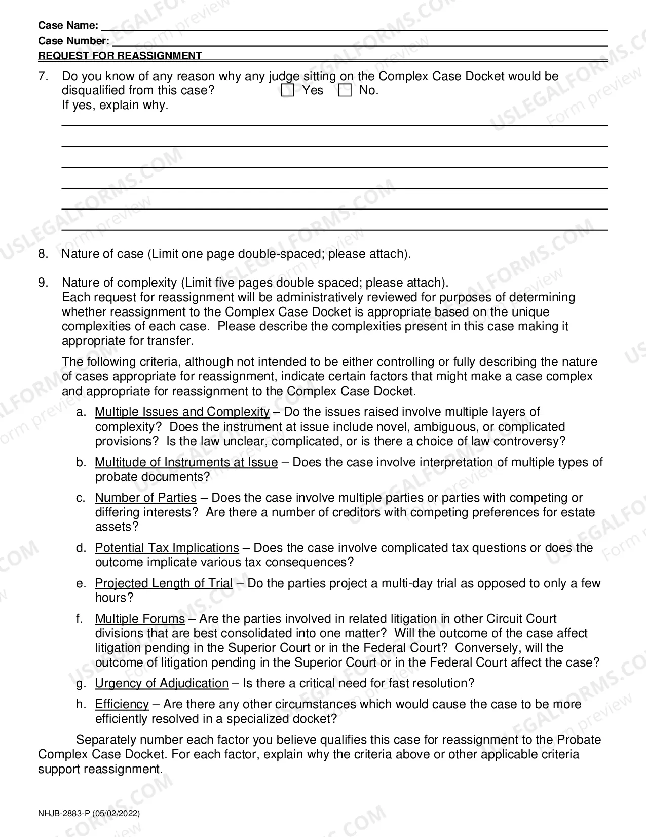 Preview Request for Reassignment