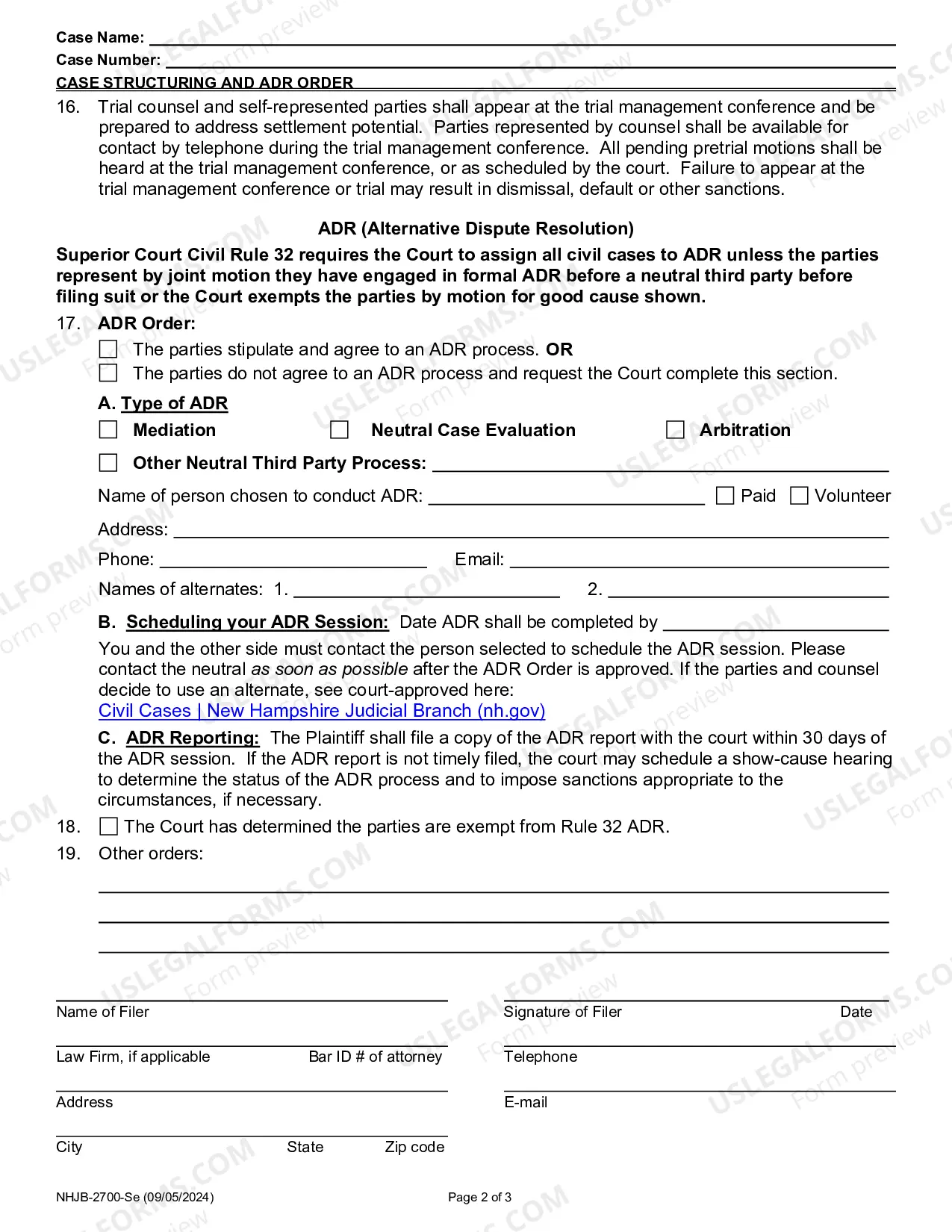 Preview Case Structuring and ADR Order