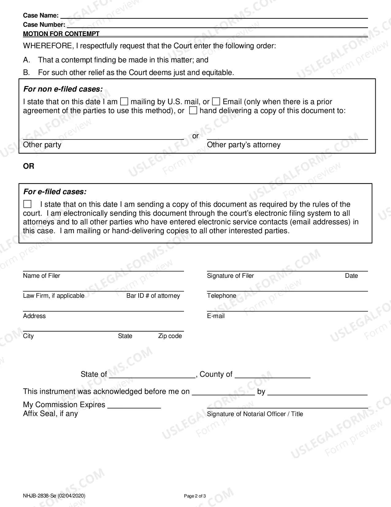 Preview Motion for Contempt
