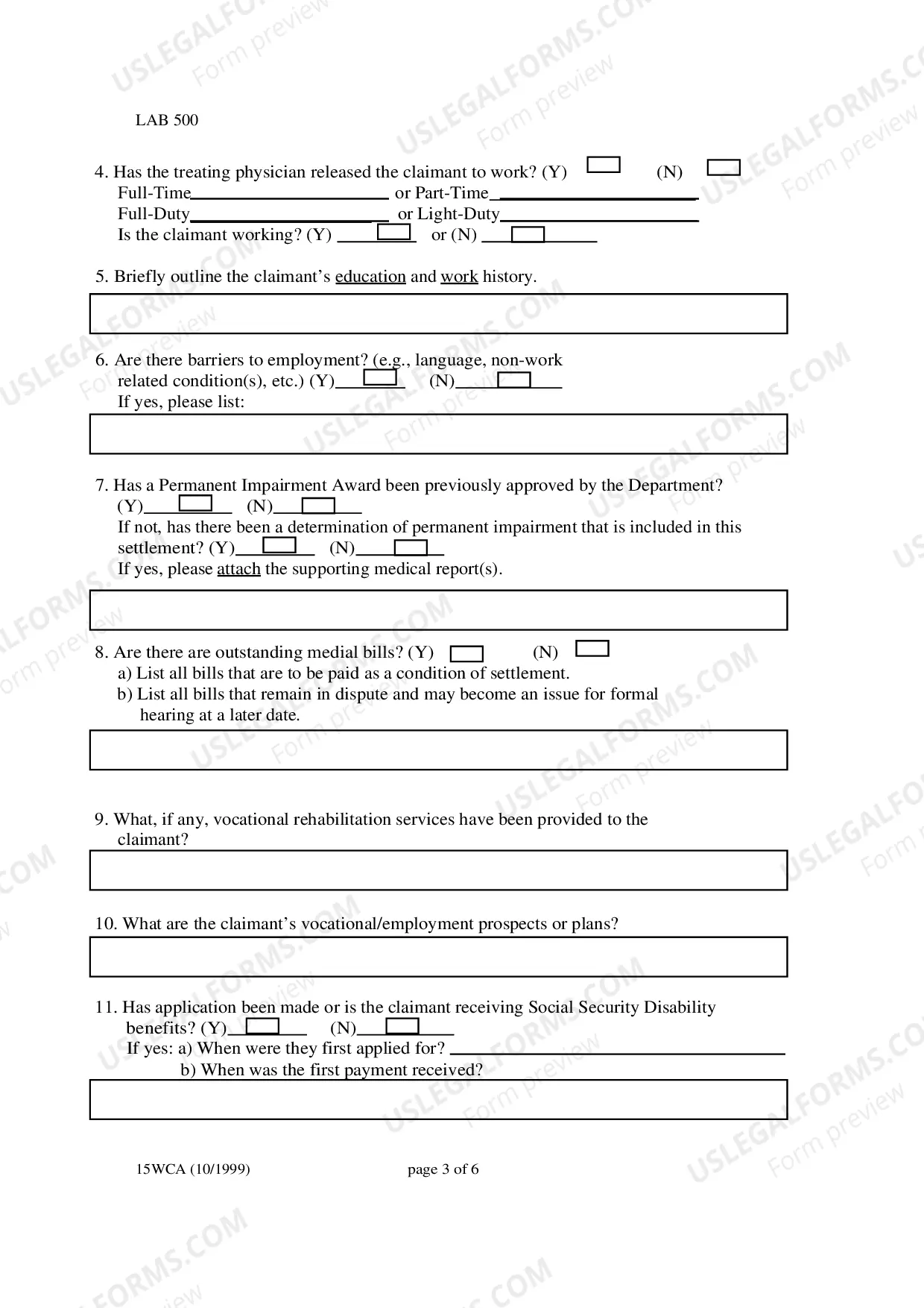 Preview Lump Sum Settlement Forms