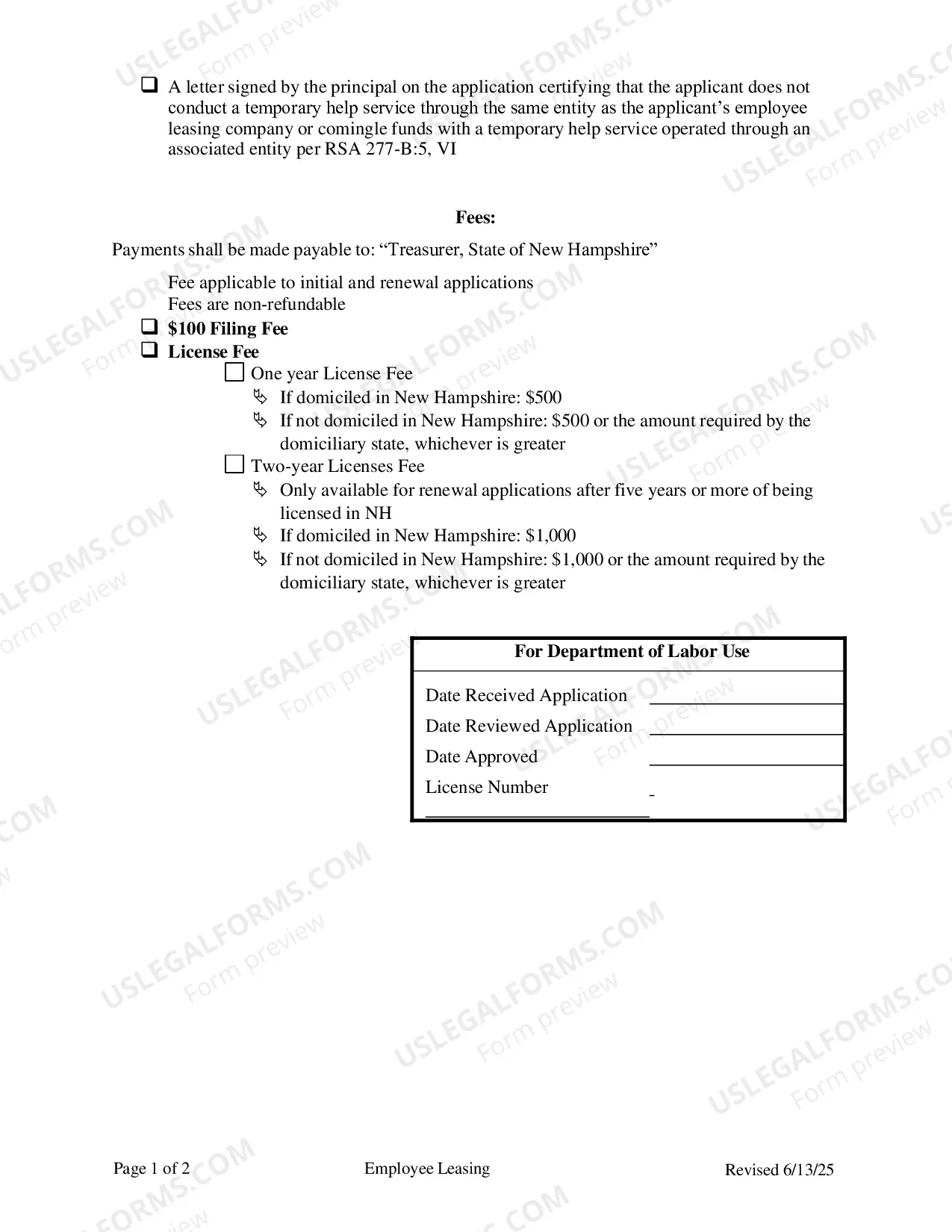 Preview Employee Leasing Application Required Attachments