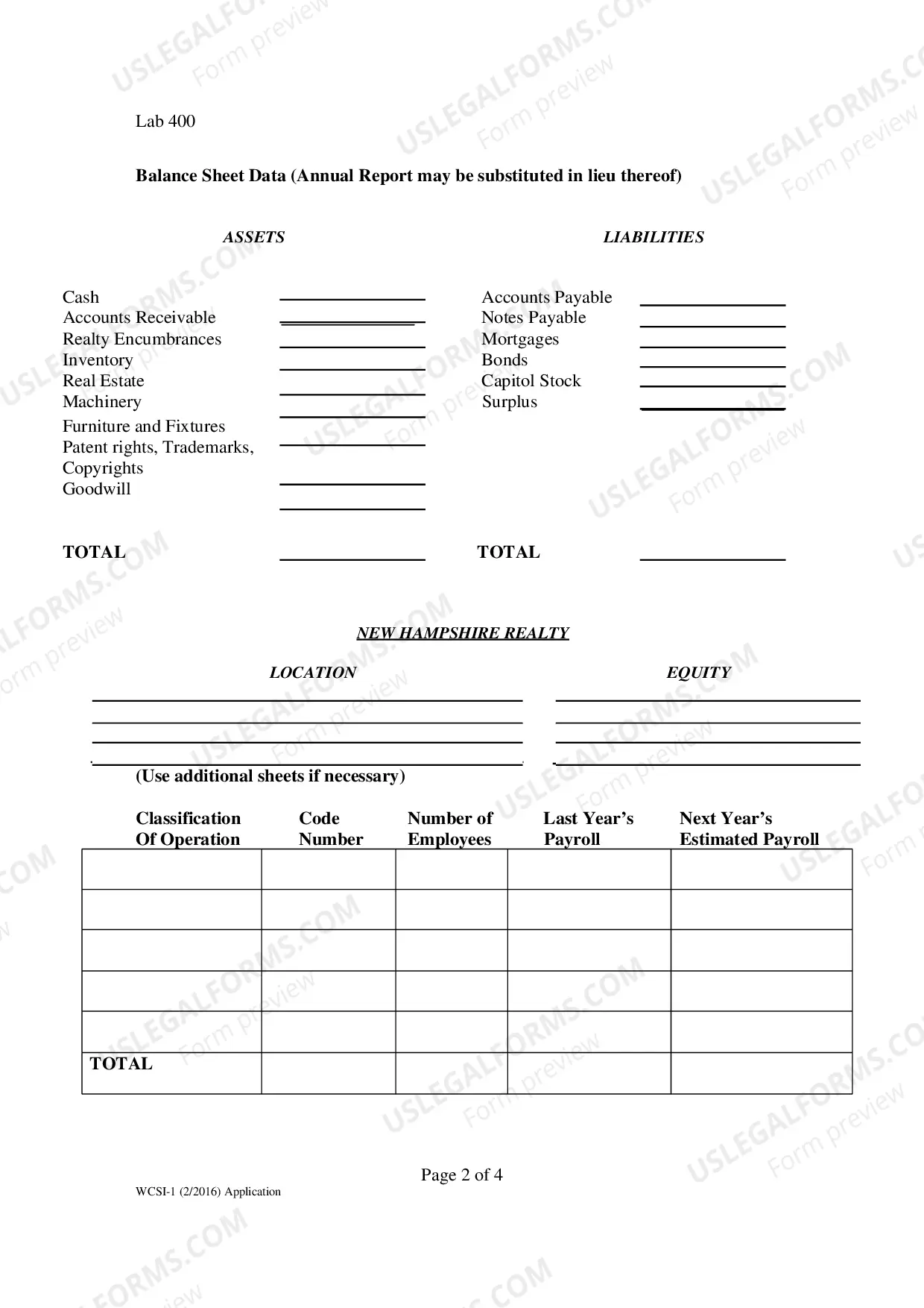 Preview Self-Insurance Application