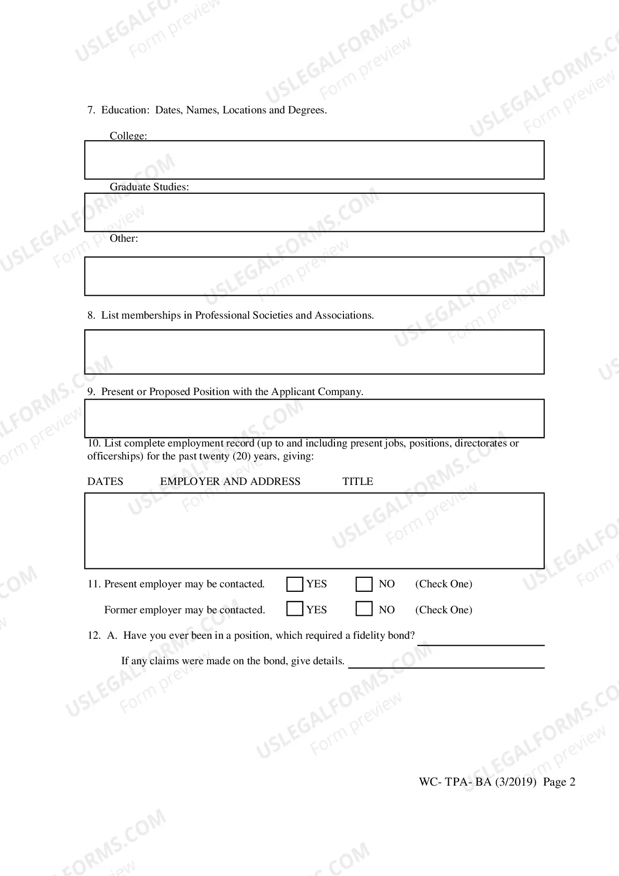Preview Biographical Affidavit