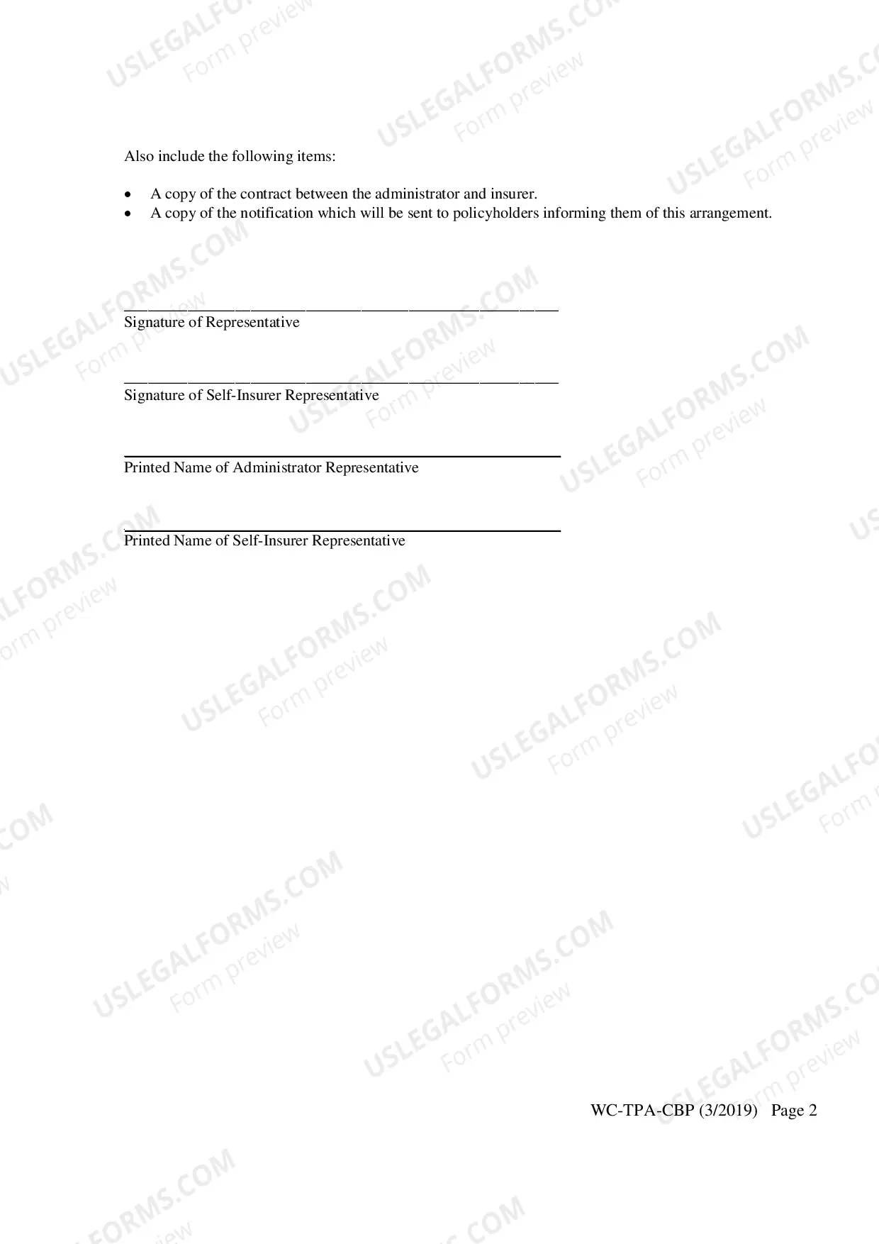 Preview Notice of Contract Between Third Party Administrator and Self Insurer