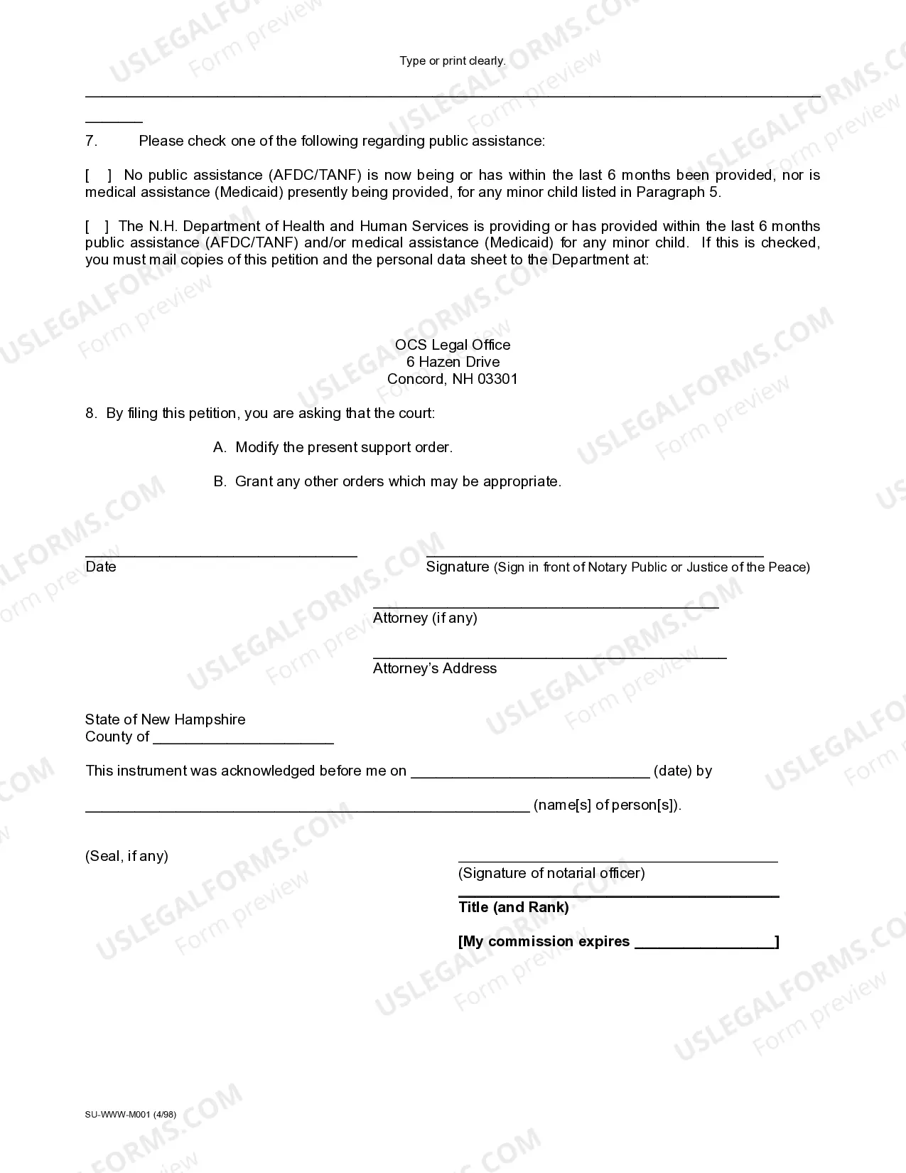 Preview Petition for Modification - Child Support